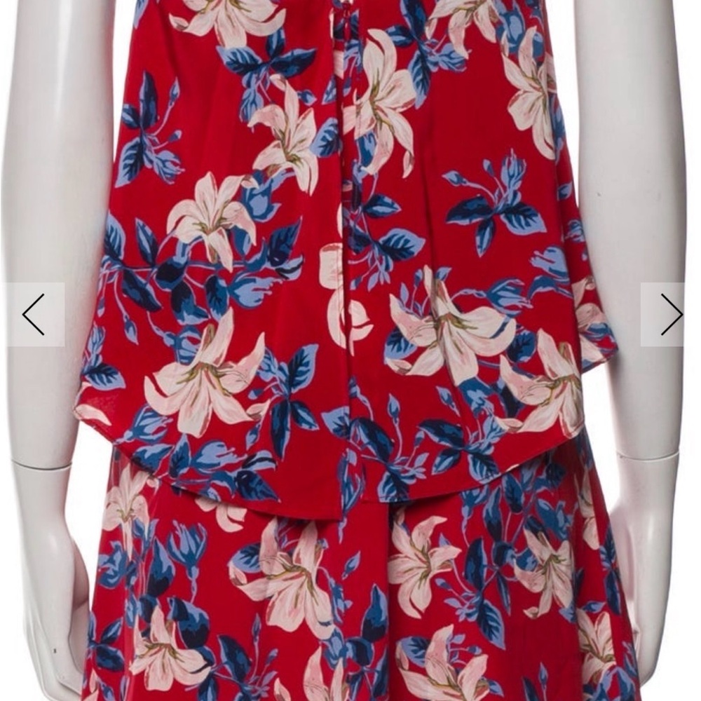 Floral Red and Blue Dress